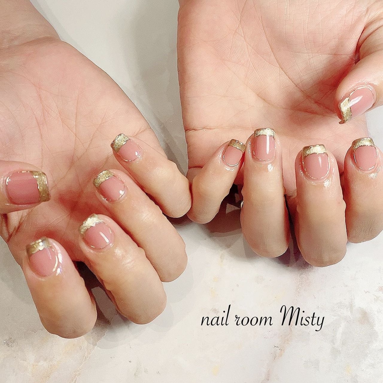 ハンド フレンチ マグネット ショート スクエアオフ Nailroom Mistyのネイルデザイン No ネイルブック