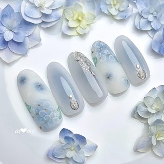 539＊紫陽花 ホワイト ブローチ 539＊紫陽花 ホワイト ブローチ