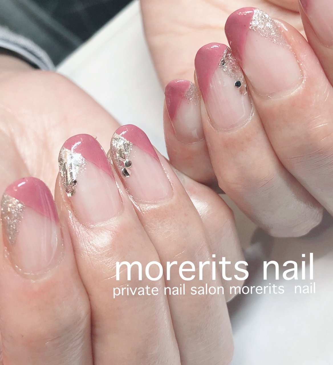 夏 オールシーズン 梅雨 ハンド 変形フレンチ 高崎市more Ritsnailのネイルデザイン No ネイルブック