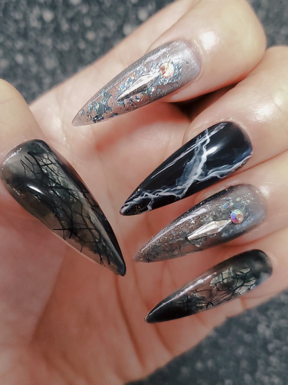 オールシーズン クリア ブラック シルバー はらのネイルデザイン No ネイルブック