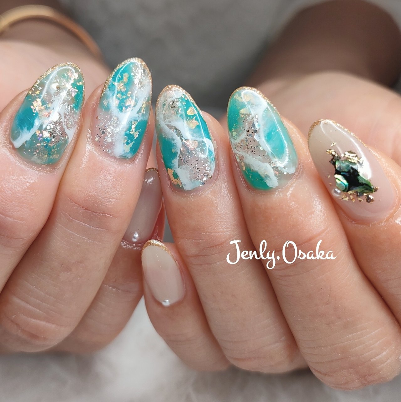 夏 海 リゾート ハンド ラメ Jenlyyukaのネイルデザイン No ネイルブック