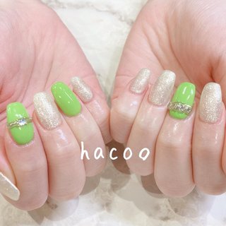22年 新着順 梅雨 黄緑のネイルデザイン ネイルブック
