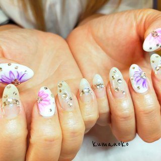 フラワー キャバ嬢ネイルのネイルデザイン ネイルブック