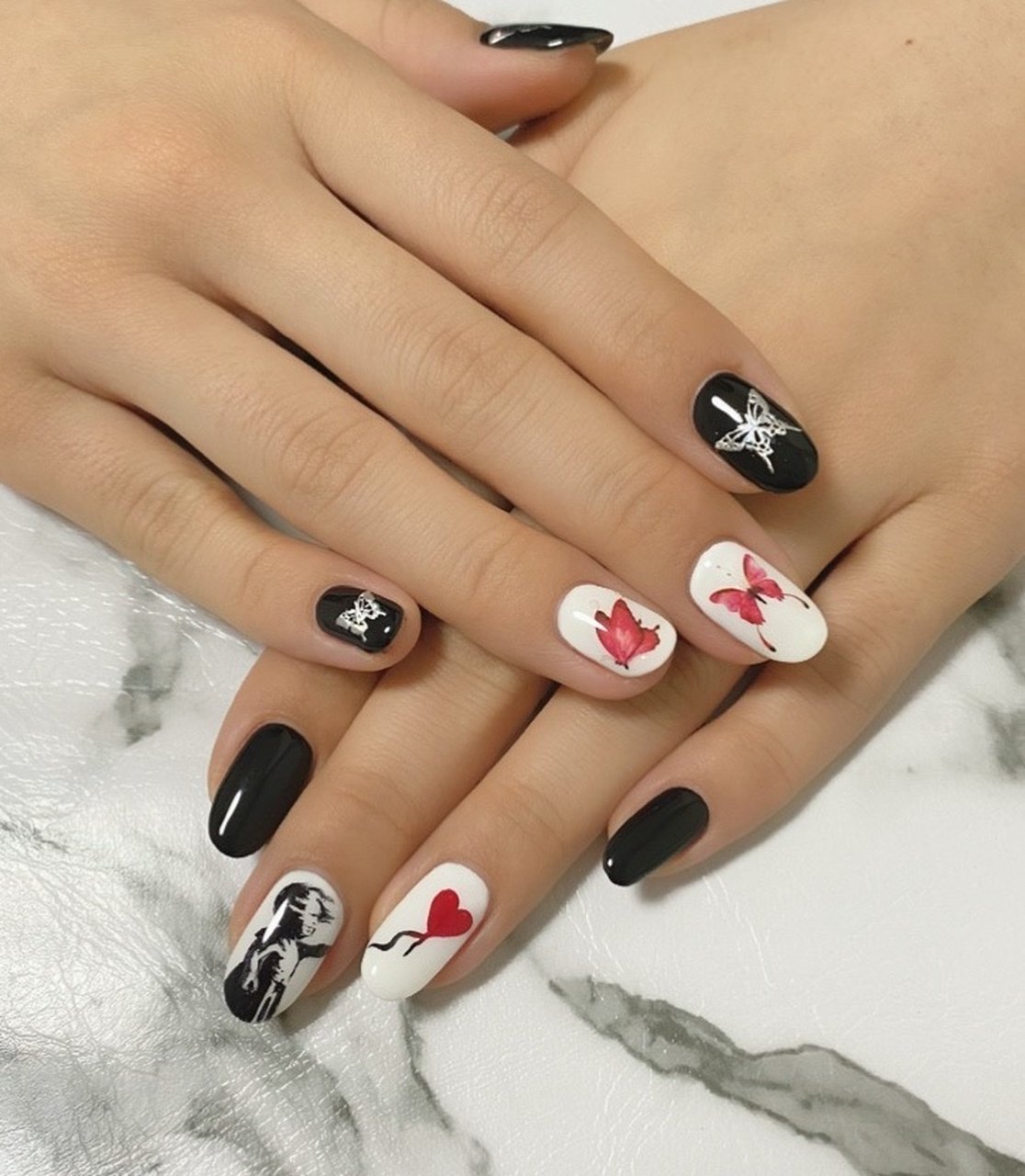 オールシーズン ハンド 痛ネイル ミディアム オーバル Private Nail Salon Liebeのネイルデザイン No ネイルブック