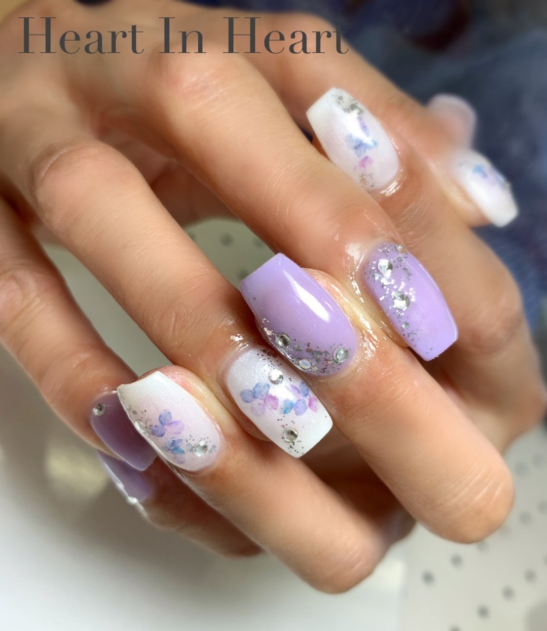 夏 梅雨 七夕 海 ハンド Heart In Heartのネイルデザイン No ネイルブック