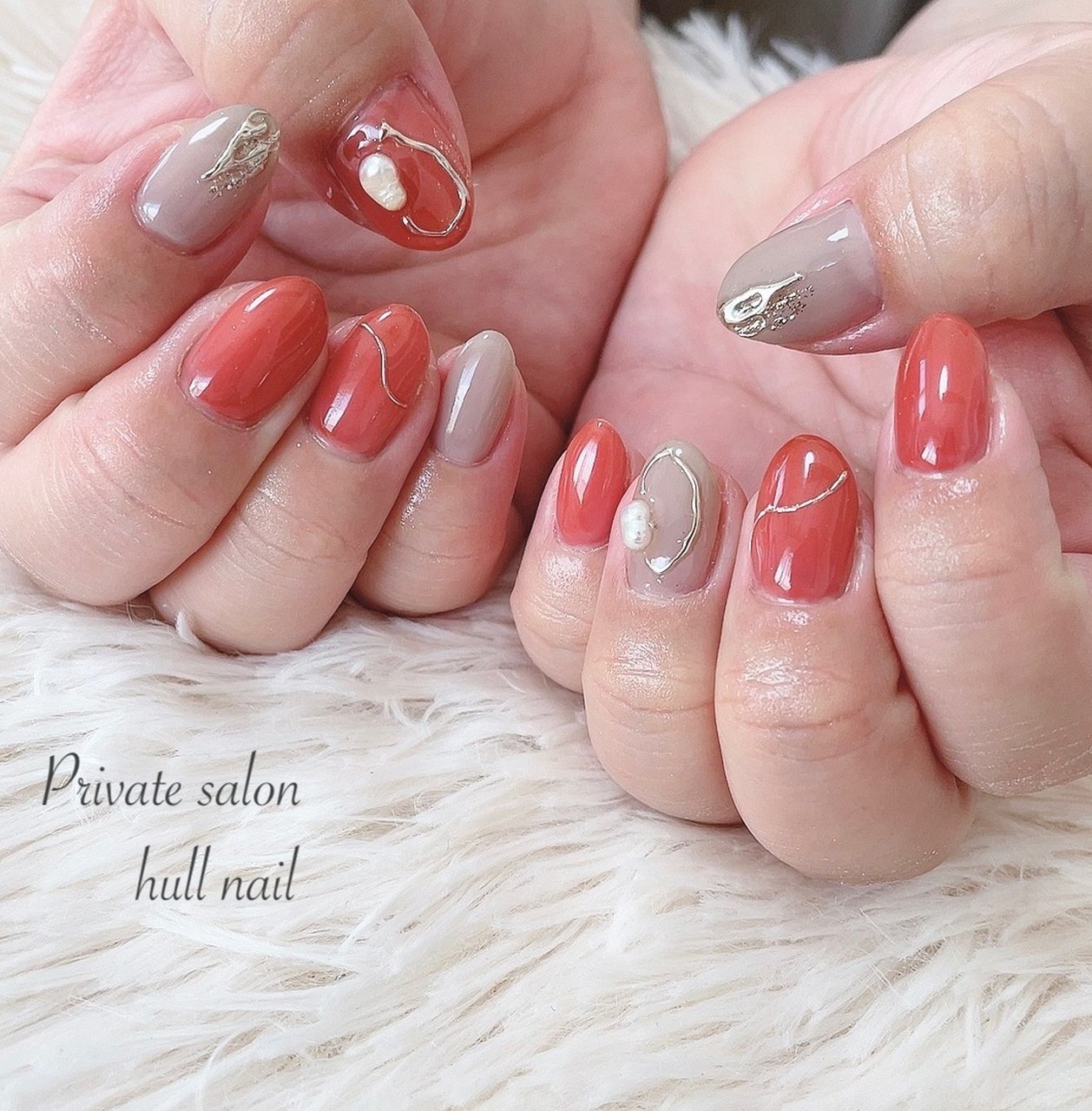 春 秋 ハンド シェル ミラー Hull Nailのネイルデザイン No ネイルブック