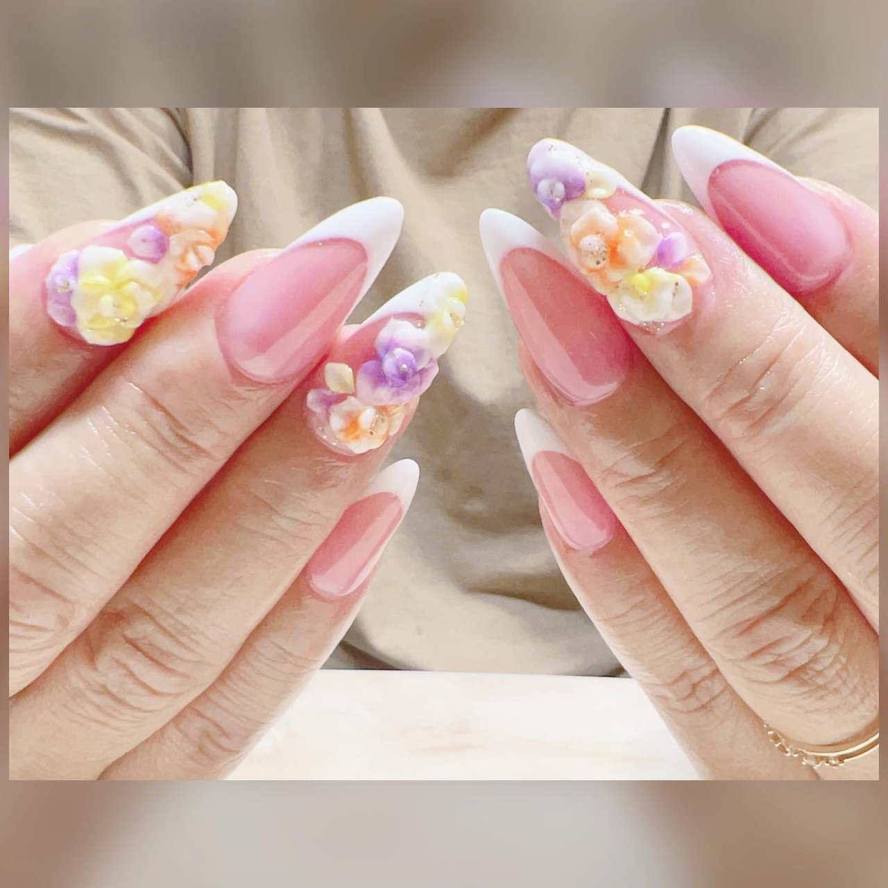 夏 オールシーズン オフィス ブライダル ハンド Liliys Le Eleのネイルデザイン No ネイルブック