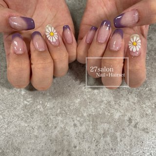 22年 新着順 パープルフレンチネイルのネイルデザイン ネイルブック