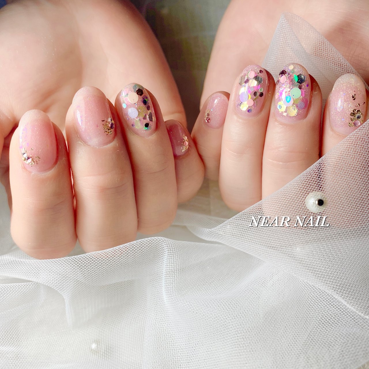 オールシーズン ハンド ラメ マグネット ユニコーン Near Nailのネイルデザイン No ネイルブック