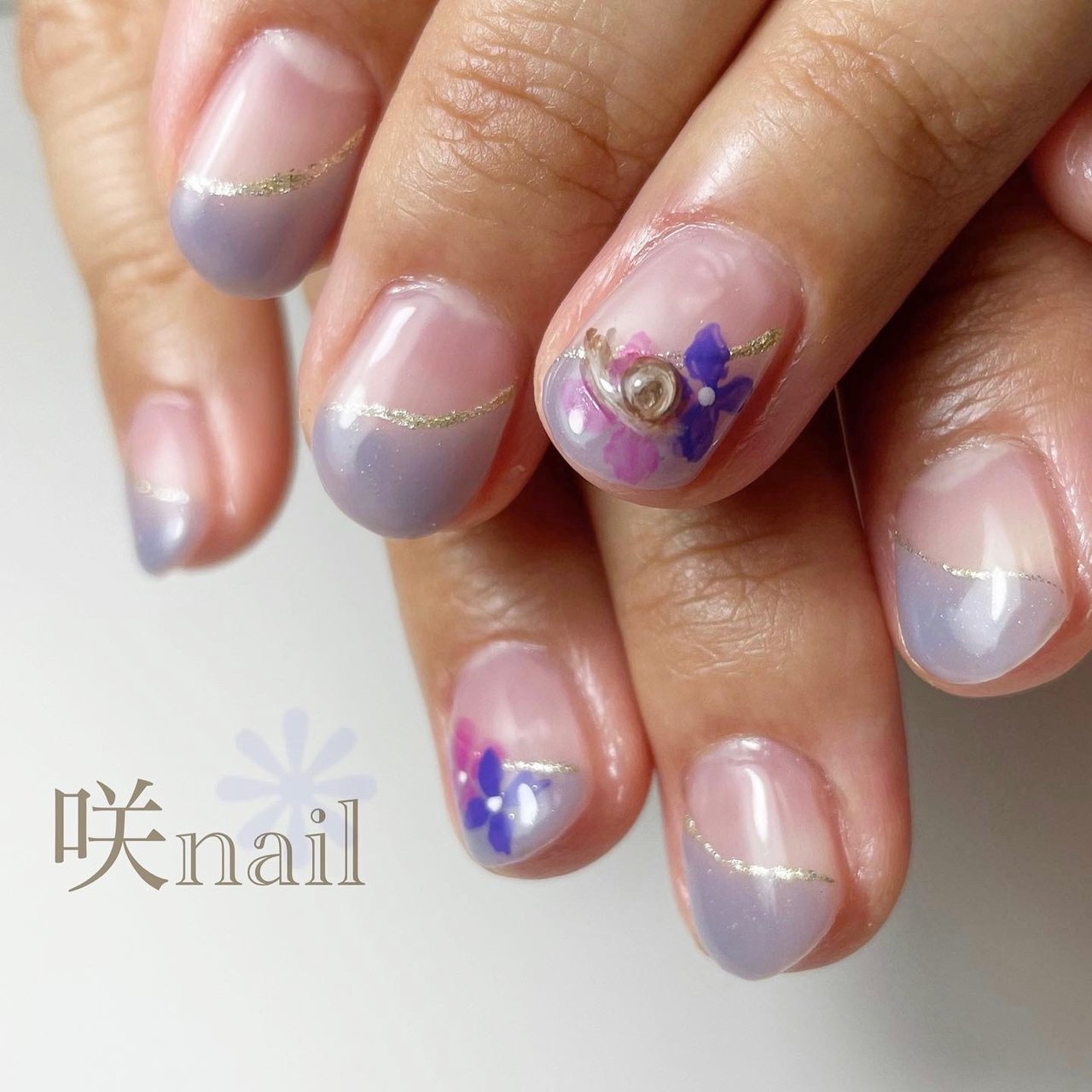 梅雨 オフィス デート 女子会 ハンド 咲nail サキネイル のネイルデザイン No ネイルブック