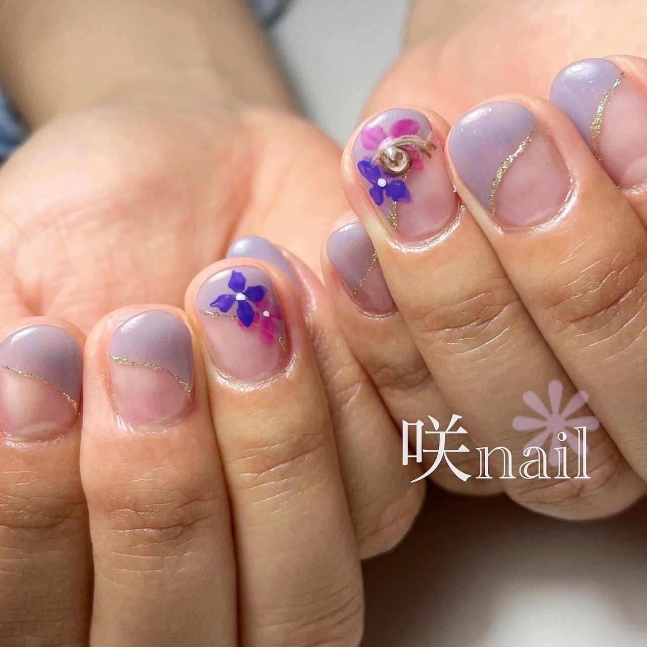 梅雨 オフィス デート 女子会 ハンド 咲nail サキネイル のネイルデザイン No ネイルブック