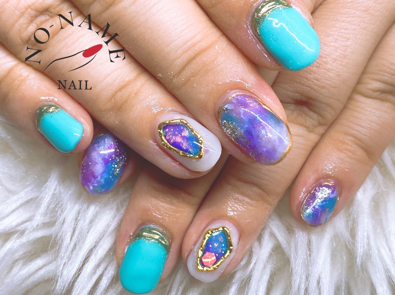 夏 ハンド ターコイズ ブルー パープル Sonomiのネイルデザイン No ネイルブック