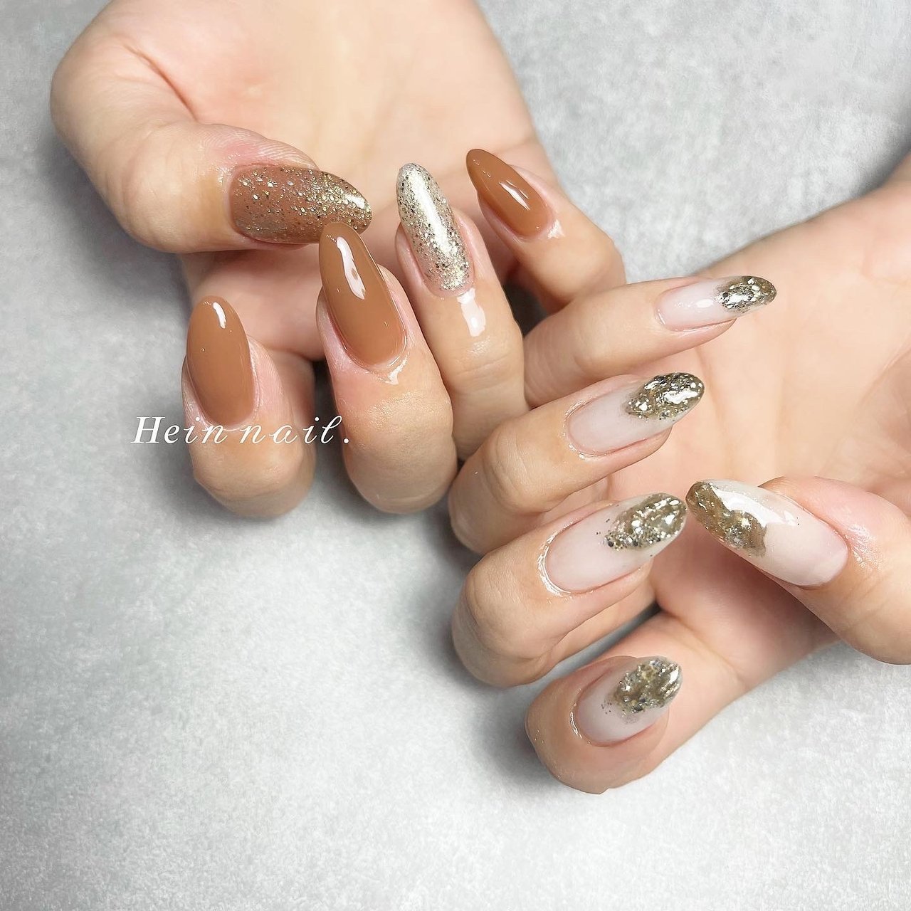 春 夏 オールシーズン オレンジ ブラウン Hein Nail のネイルデザイン No ネイルブック