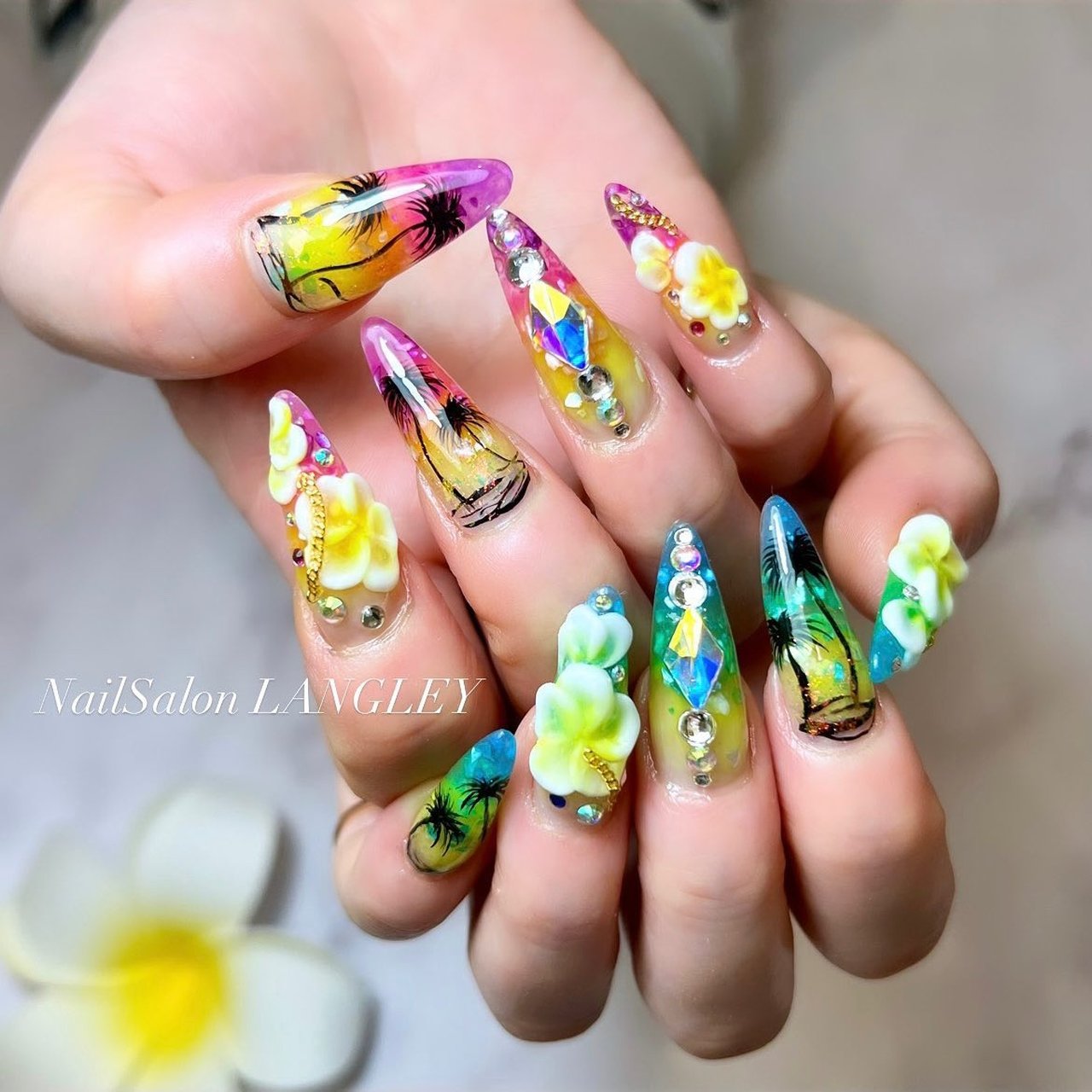 夏/旅行/海/リゾート/ハンド - NailSalon Langleyのネイルデザイン[No