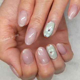 309】オーダー❉ロージーピンク フラワーアート シンプル キレイ