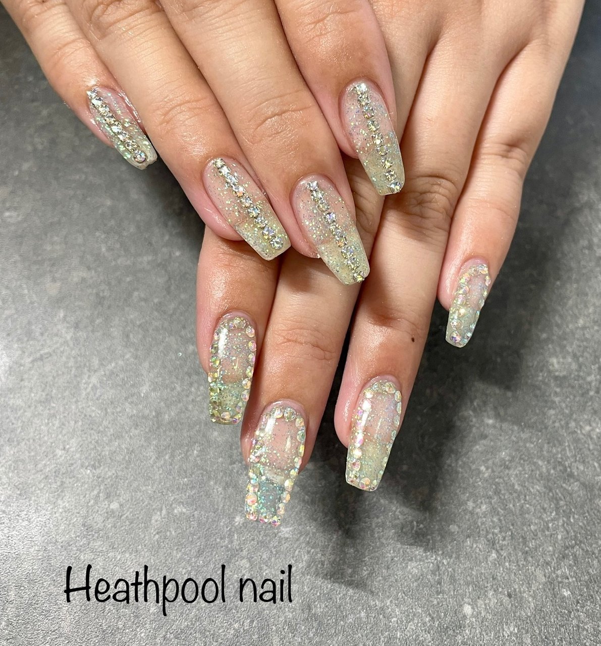 ハンド ラメ シースルー チェーン クリア Heathpoolnailのネイルデザイン No ネイルブック