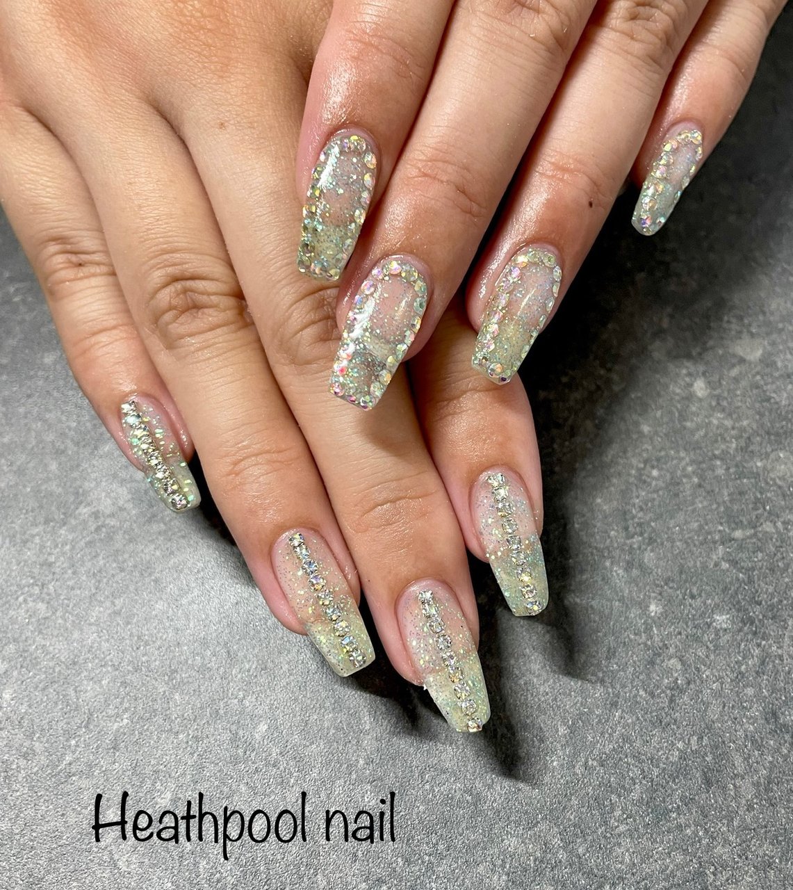 ハンド ラメ シースルー チェーン クリア Heathpoolnailのネイルデザイン No ネイルブック