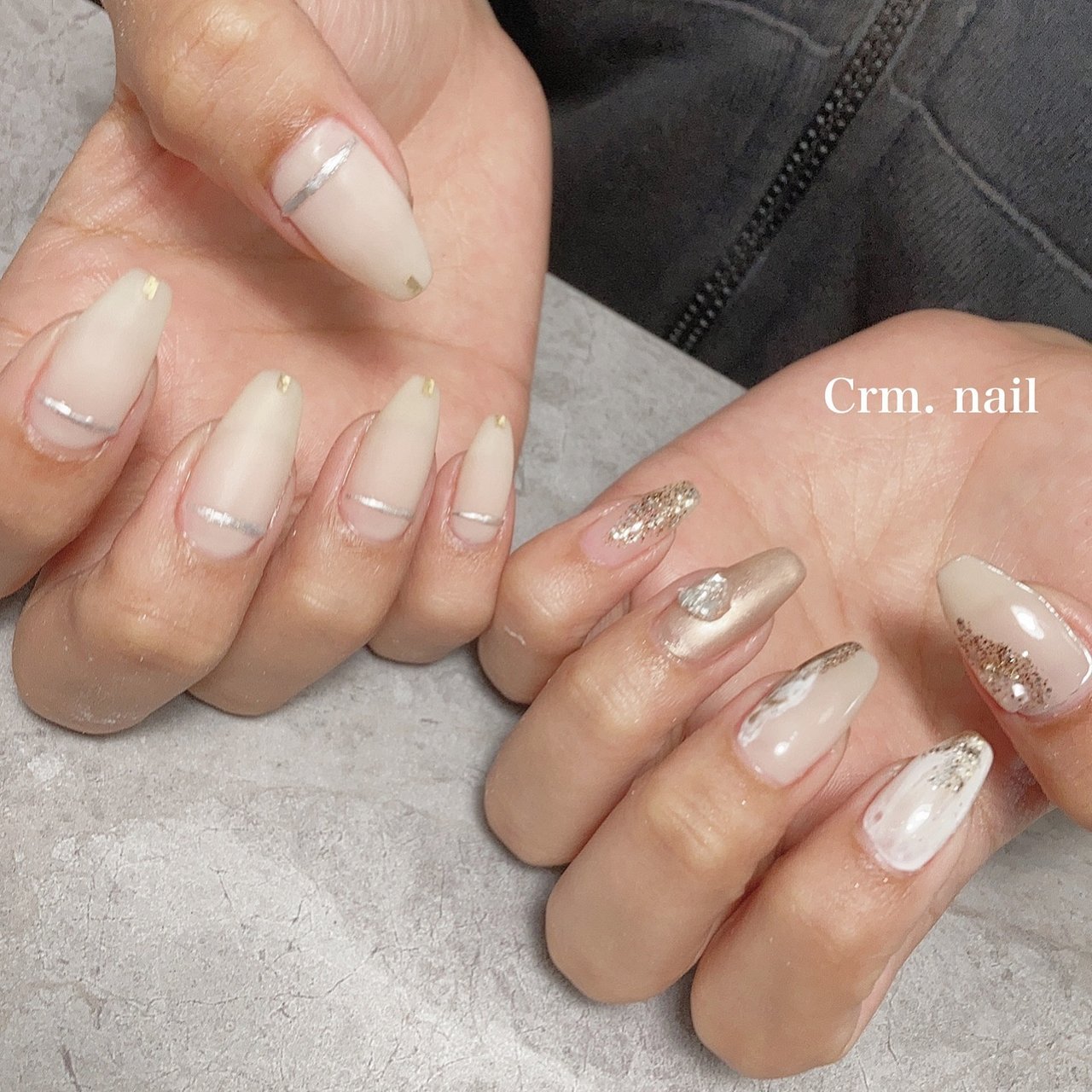 ハンド/シンプル/ラメ/ニュアンス/マット - Crm.nailのネイルデザイン