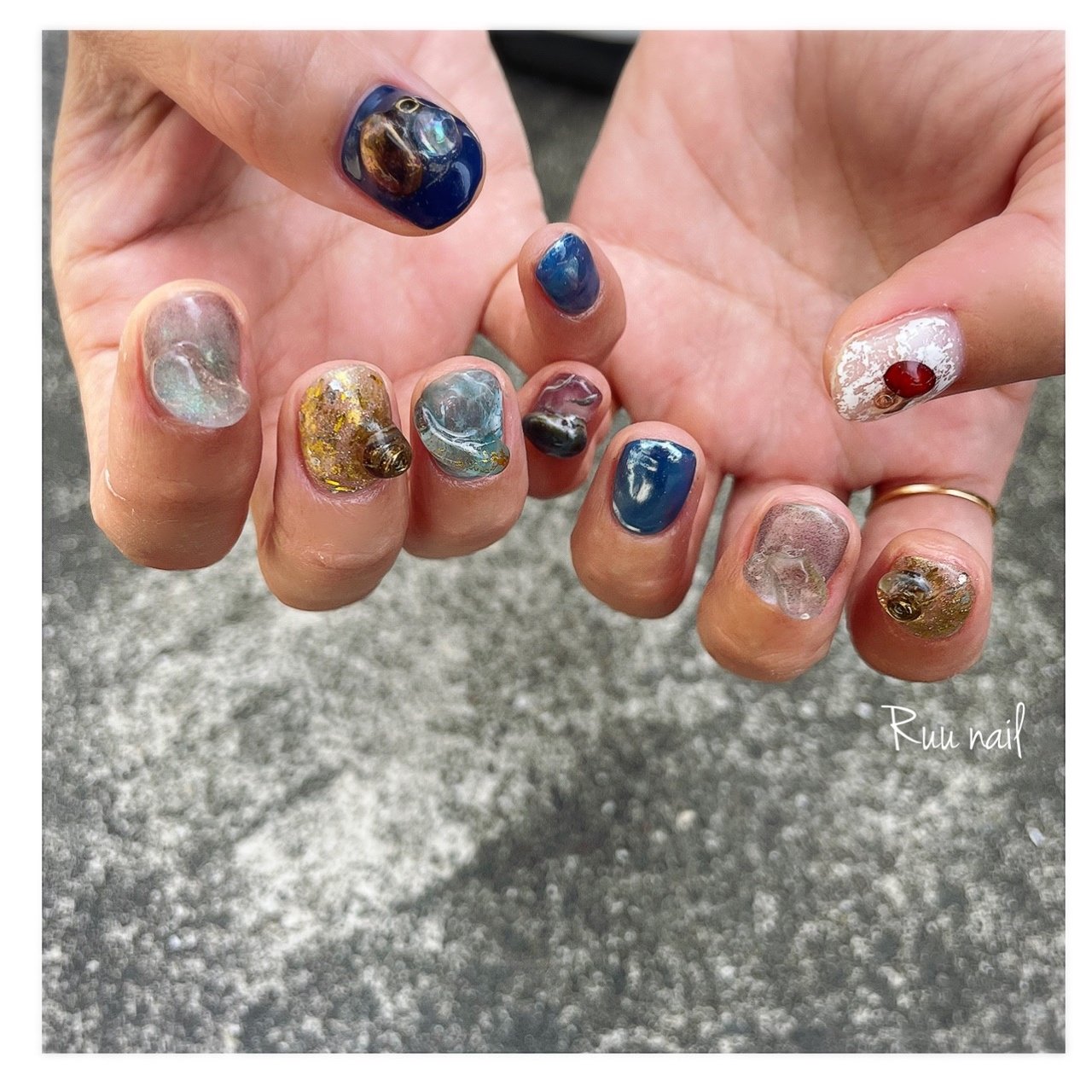 春 夏 海 オフィス ハンド Ruunail0803のネイルデザイン No ネイルブック