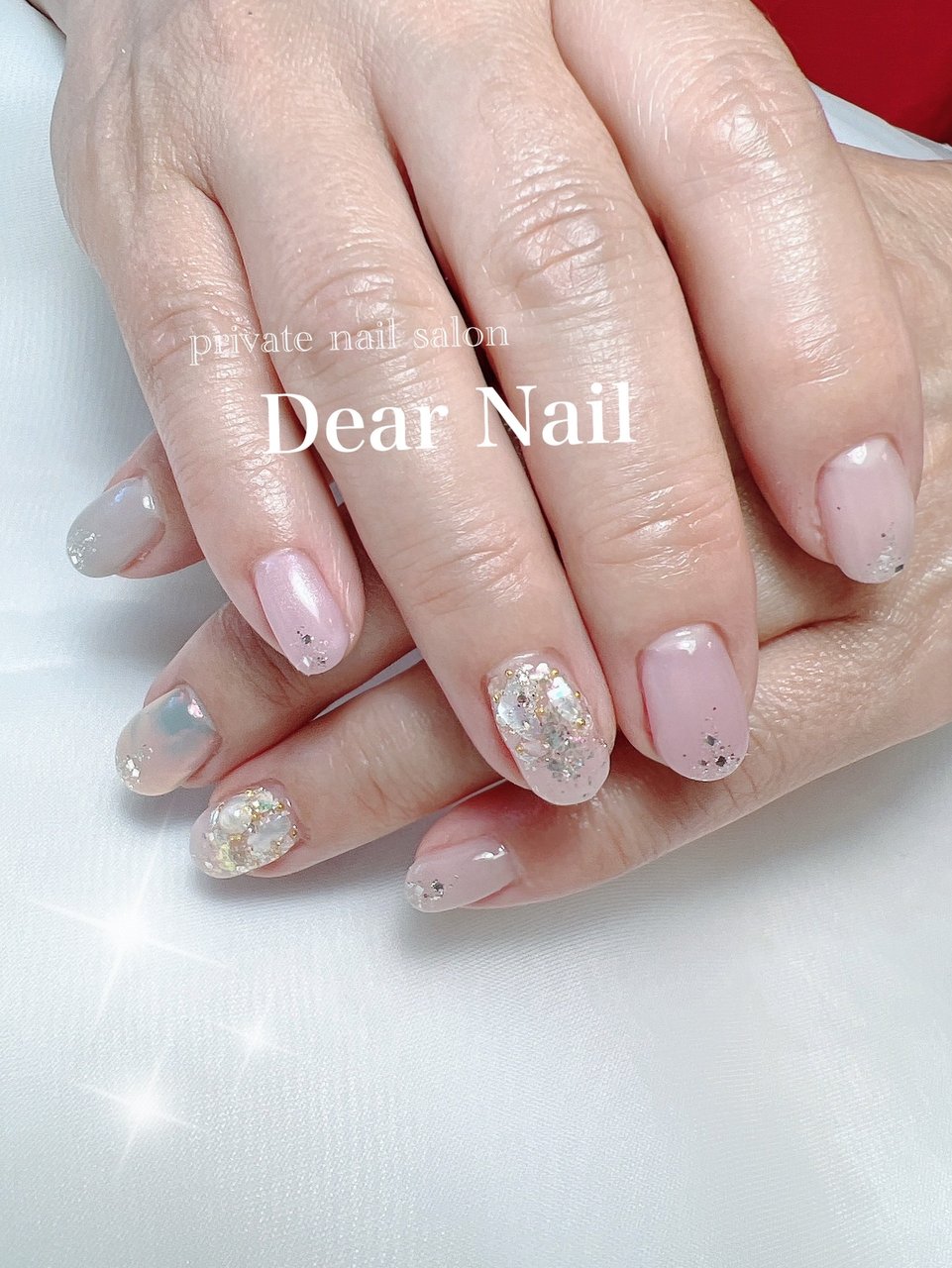 夏 ハンド ラメ ワンカラー シェル Dearnail39のネイルデザイン No ネイルブック