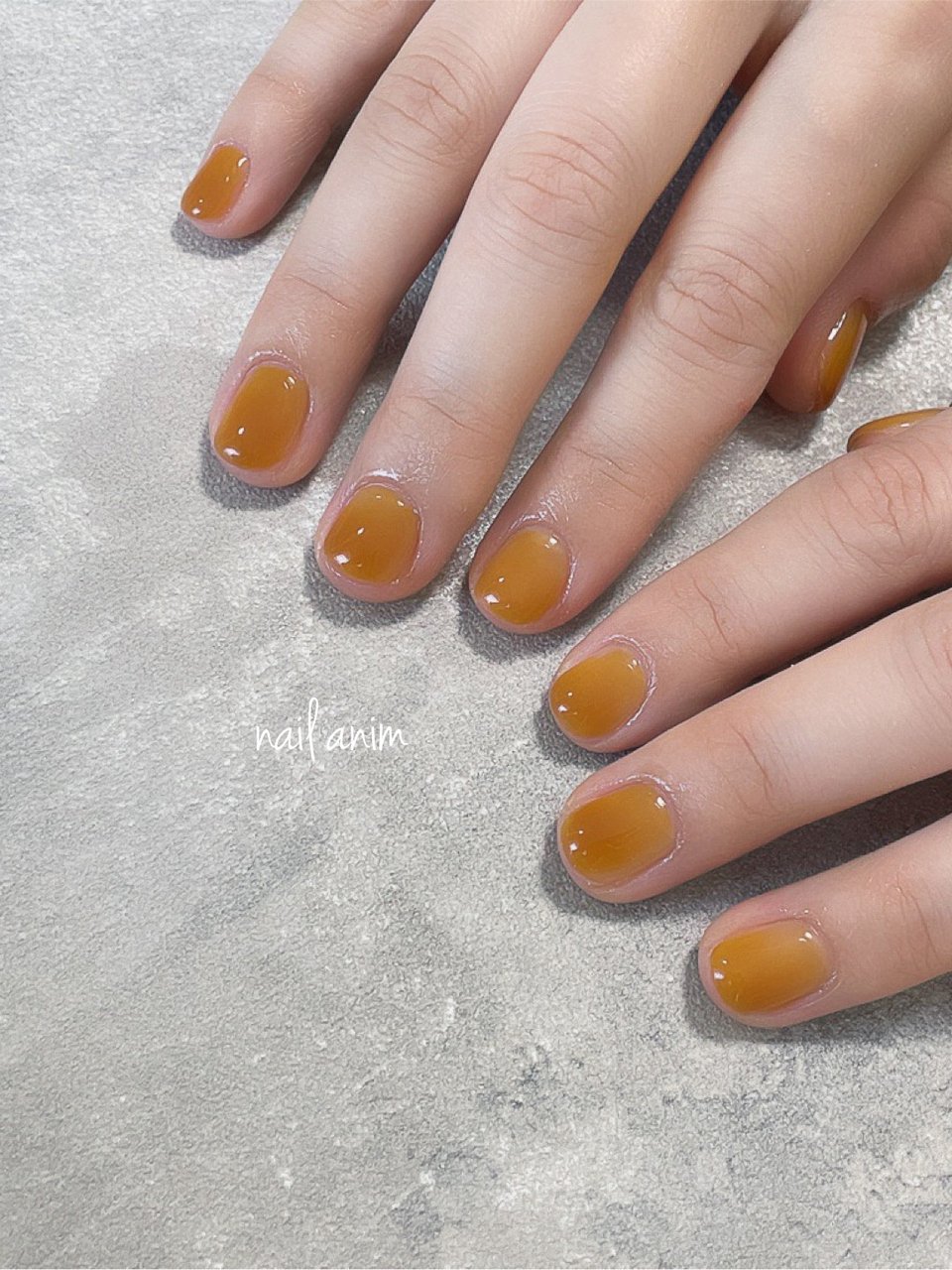 夏 秋 ハンド ワンカラー ショート Nail Animのネイルデザイン No ネイルブック