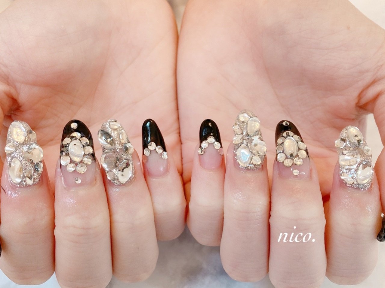 ハンド ブラック Nailsalon Nico のネイルデザイン No ネイルブック