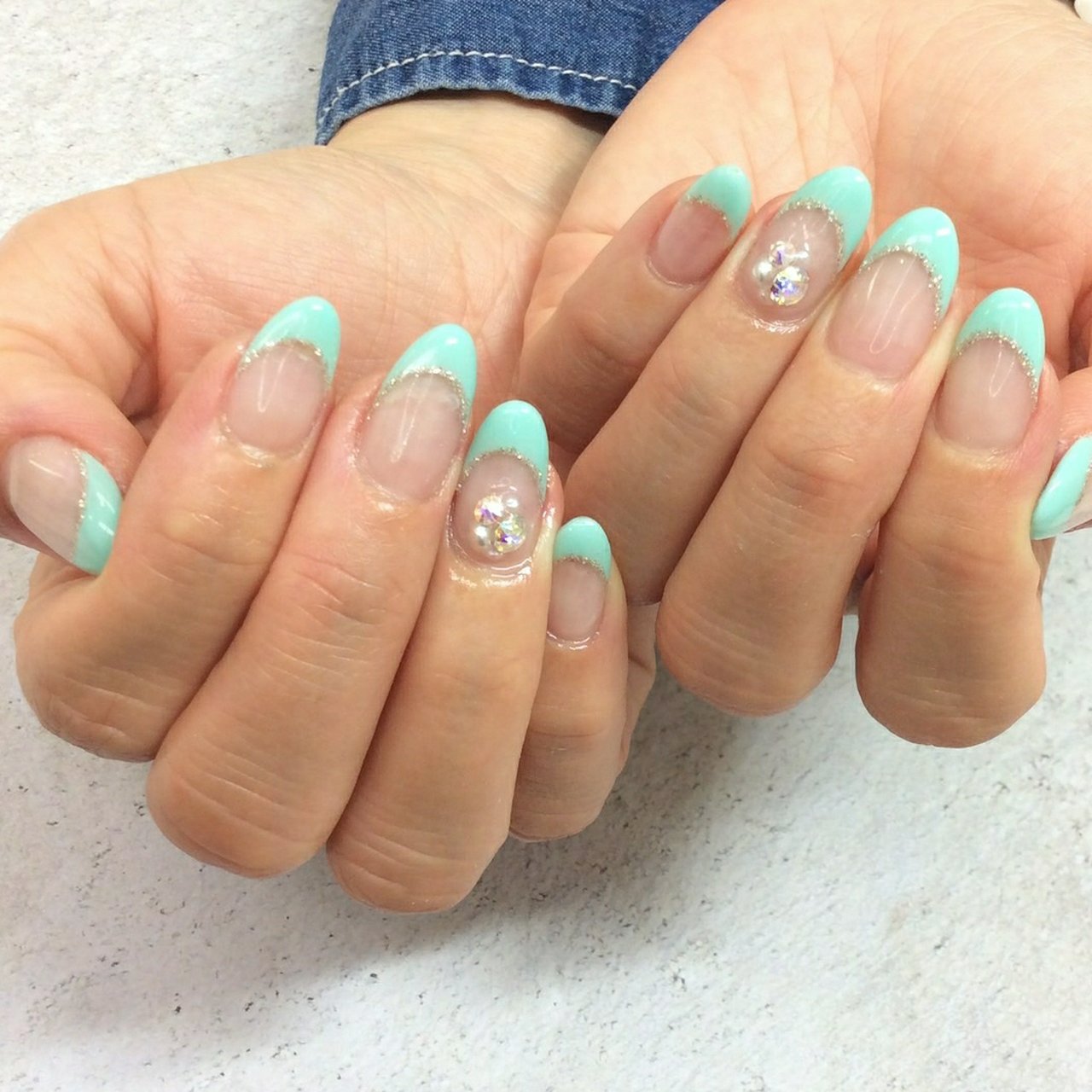 春 夏 ハンド フレンチ ラメ Nailsalon Daisyのネイルデザイン No ネイルブック