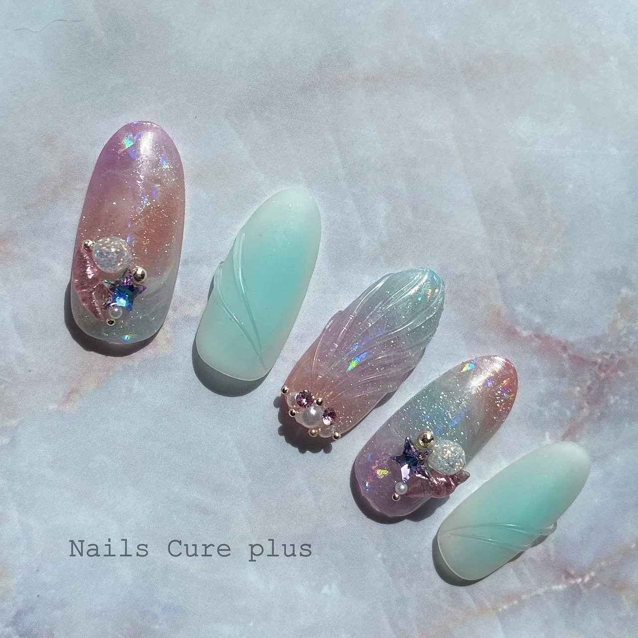 夏/海/リゾート/シェル/マーメイド - NailsCurePlus 三宅麻弥のネイル