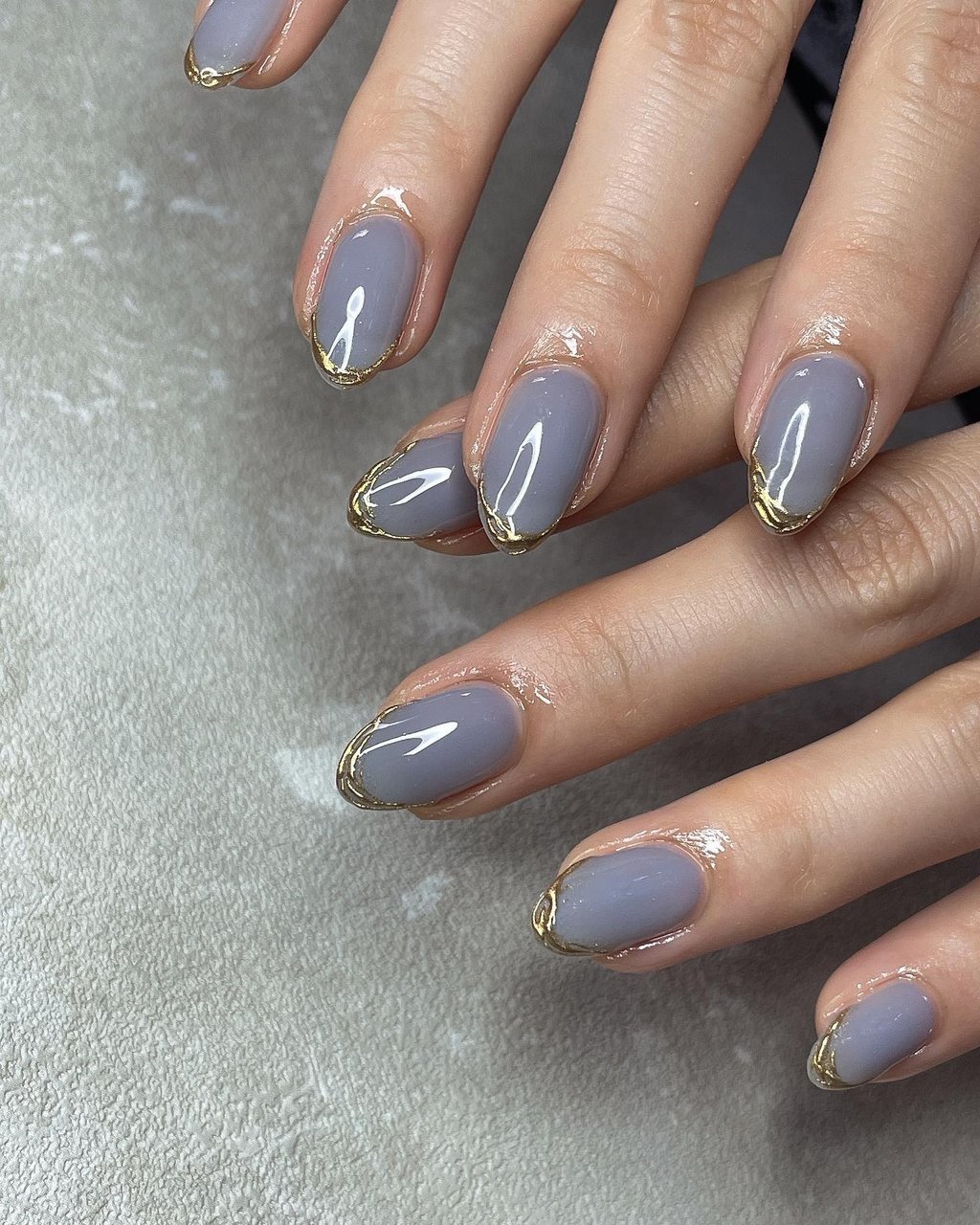オールシーズン/ハンド/シンプル/フレンチ/ゴールド - NailSalon