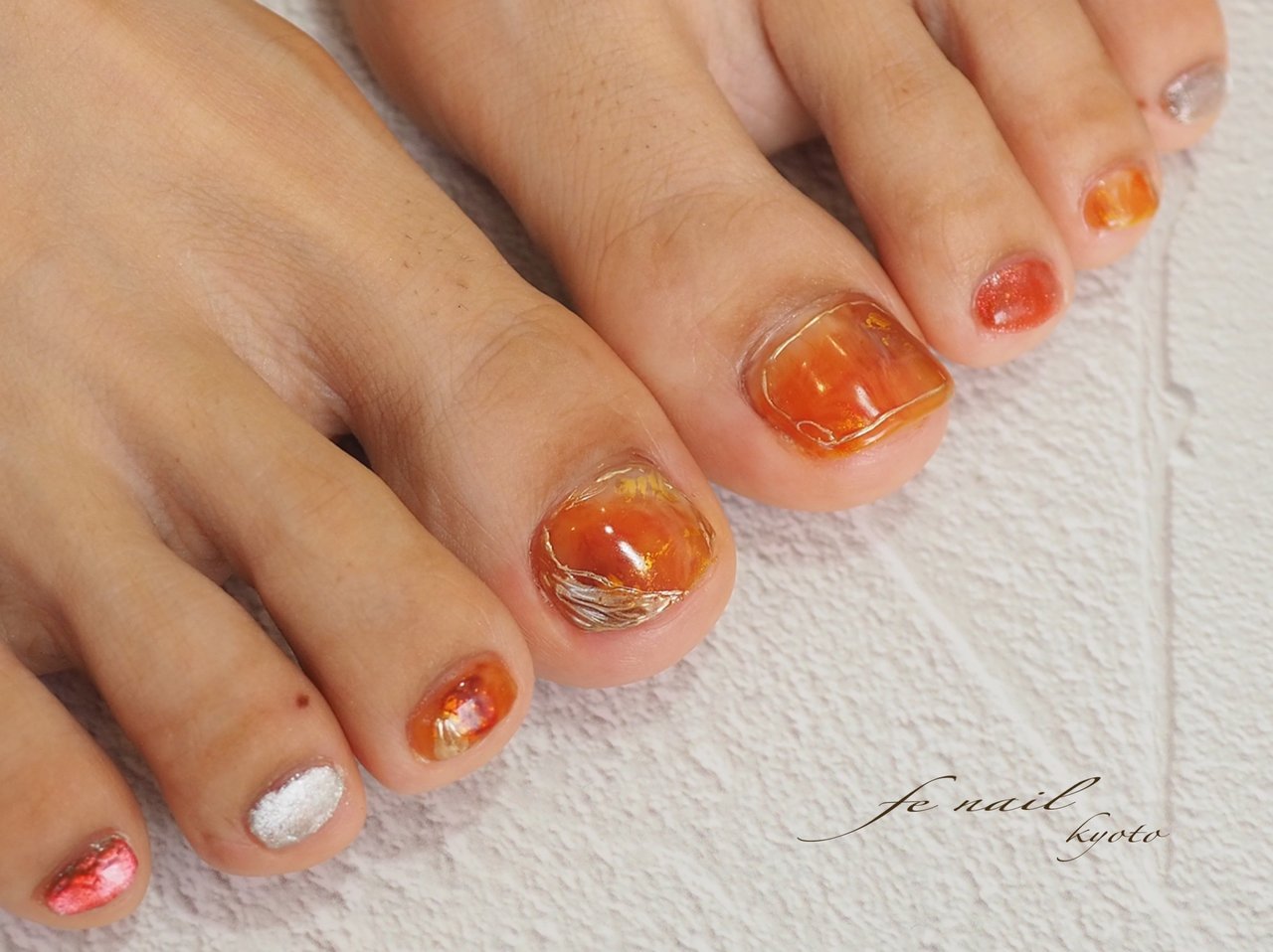 夏 秋 女子会 フット ニュアンス Fenailのネイルデザイン No ネイルブック