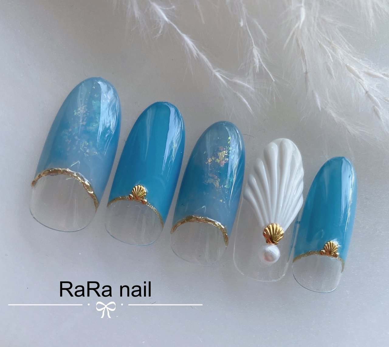 夏/海/ハンド/フレンチ/マーメイド - RaRa Nailのネイルデザイン[No