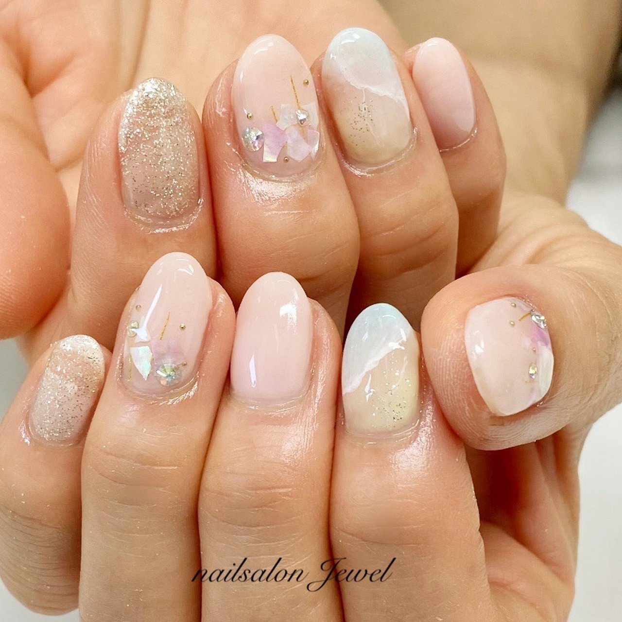 春 夏 ハンド シェル タイダイ Nailsalon Jewelのネイルデザイン No ネイルブック