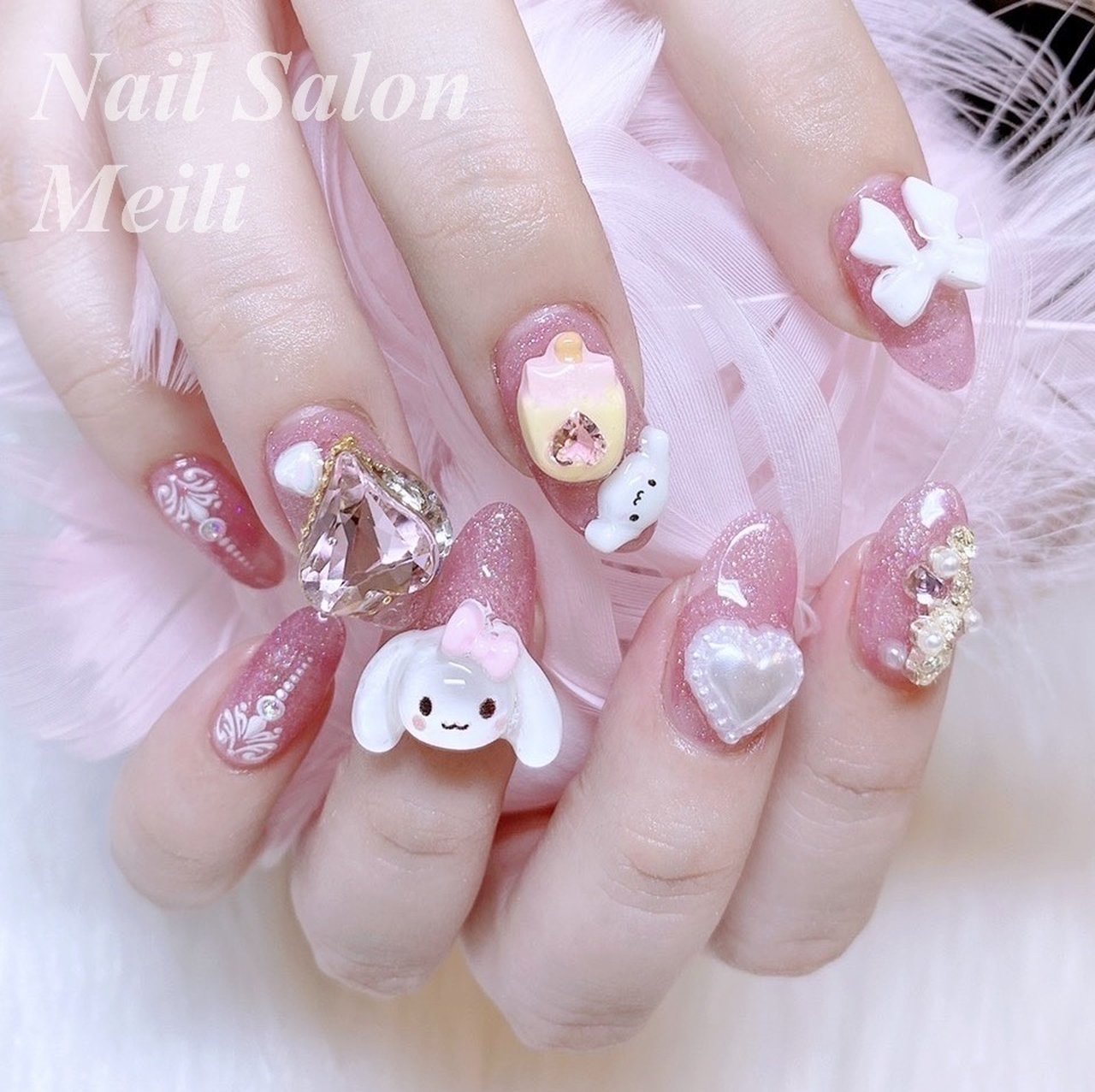 オールシーズン ハンド シンプル ミディアム ホワイト Nail Salon Meili 埼玉日進のネイルデザイン No ネイル ブック