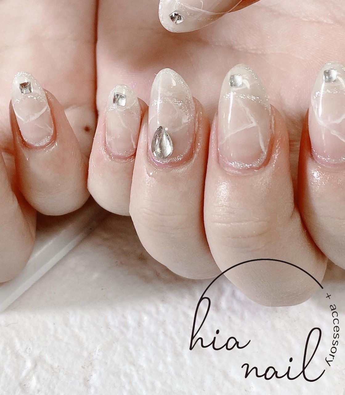 春 夏 ハンド シースルー ホワイト 枚方長尾ネイルサロン Hia Nail Midoriのネイルデザイン No ネイルブック