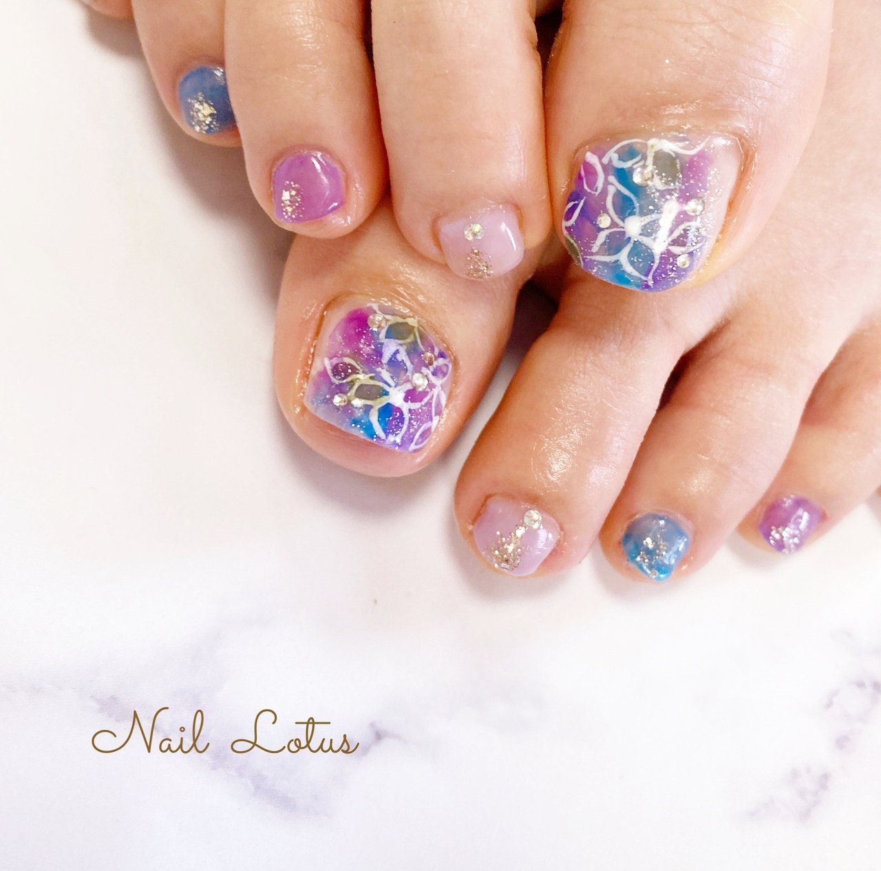 夏 梅雨 浴衣 デート フット Nail Lotusのネイルデザイン No ネイルブック