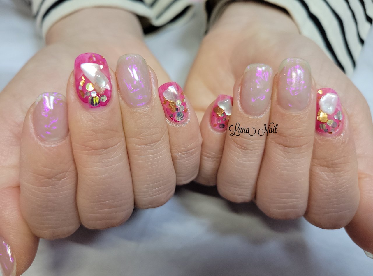 夏 オールシーズン ハンド ニュアンス ショート Lana Nailのネイルデザイン No ネイルブック