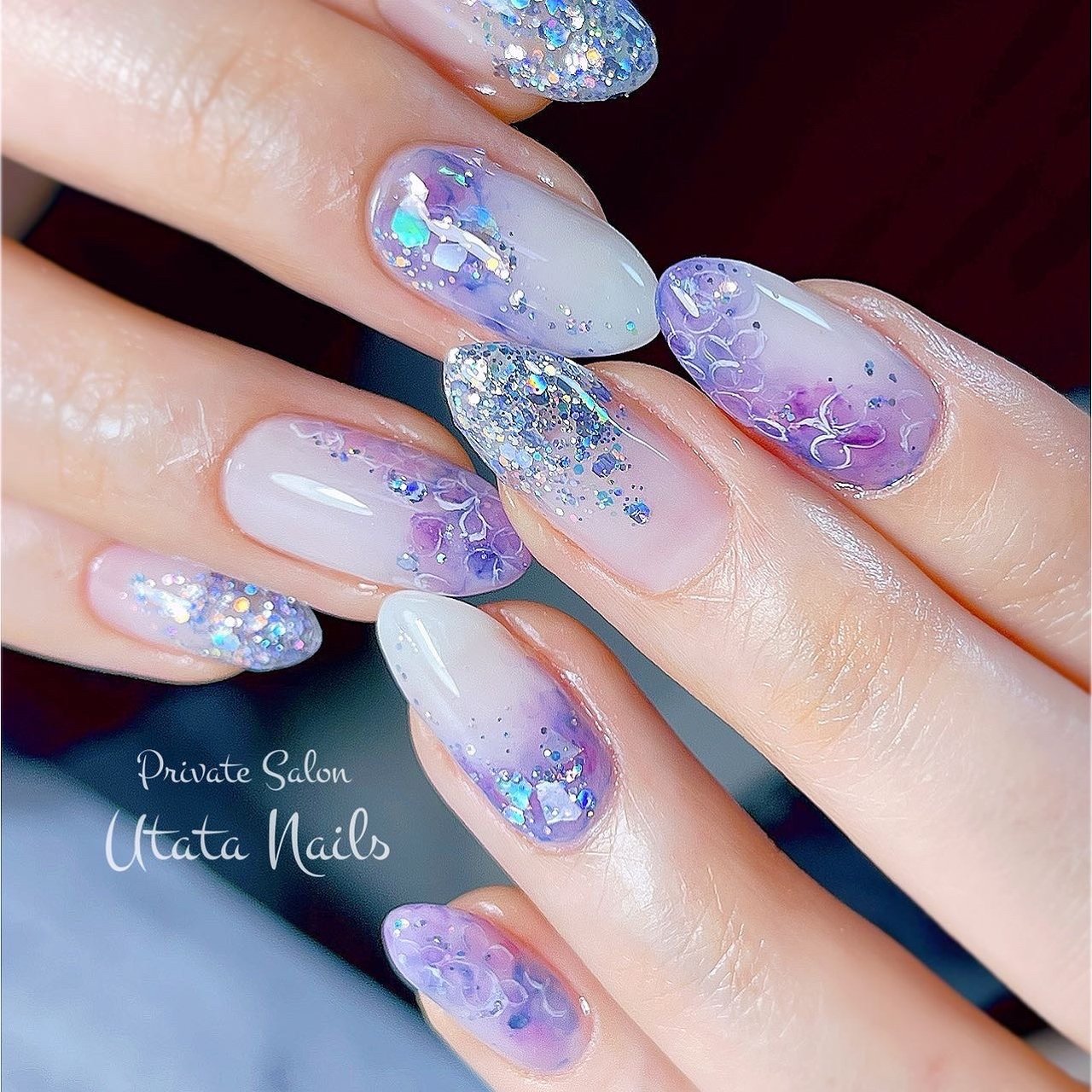 夏 梅雨 浴衣 ハンド グラデーション Utata Nailのネイルデザイン No ネイルブック