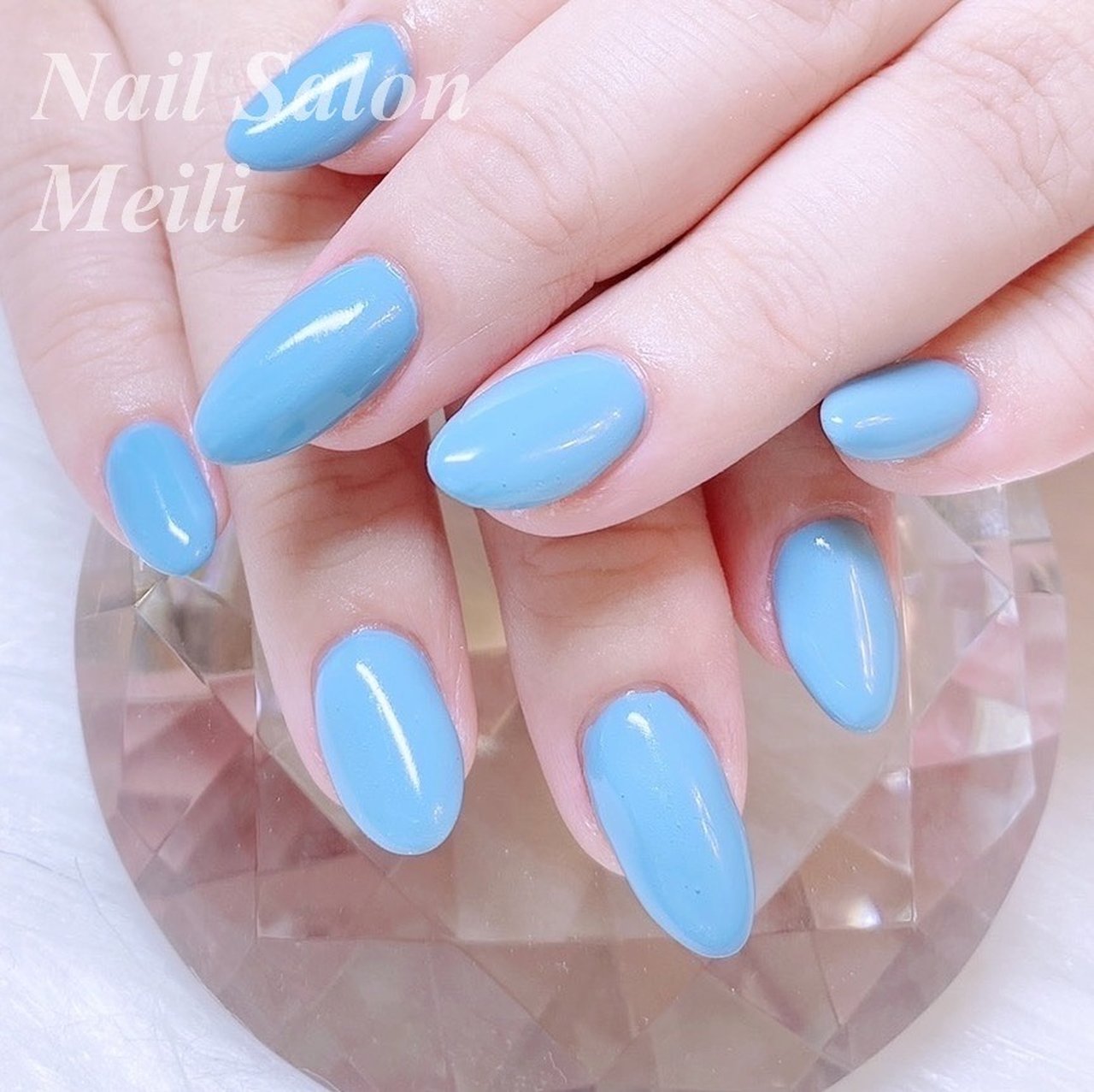 オールシーズン ハンド シンプル ミディアム 水色 Nail Salon Meili 埼玉日進のネイルデザイン No ネイルブック