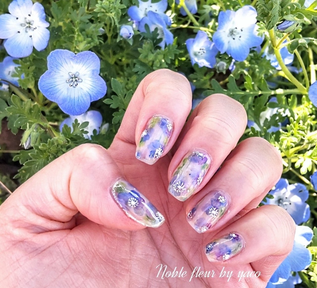 夏/梅雨/ハンド/フラワー/スクエア - nail salon Noble fleur