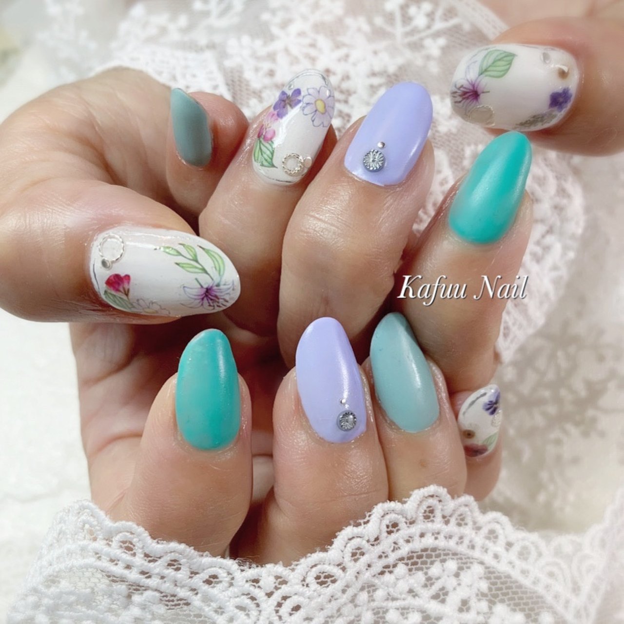 夏 ハンド シンプル ワンカラー ボタニカル Kafuu Nail カフーネイル のネイルデザイン No ネイルブック