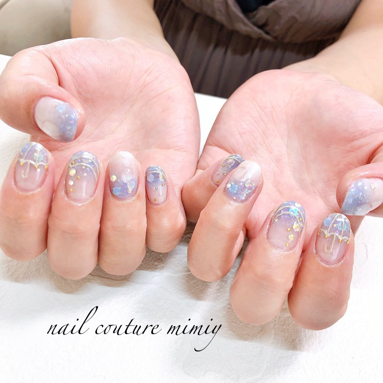 夏 ハンド ショート ブルー ジェルネイル Nail Couture Mimiyのネイルデザイン No ネイルブック