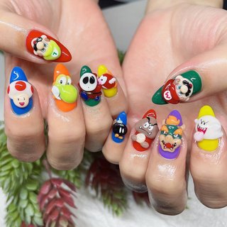 マリオ ユニバ usj 3dネイルパーツ 8個セット USJ - ネイルパーツ