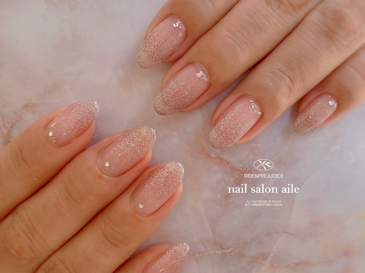 オールシーズン ハンド シンプル グラデーション ラメ Nail Salon Aileのネイルデザイン No ネイルブック