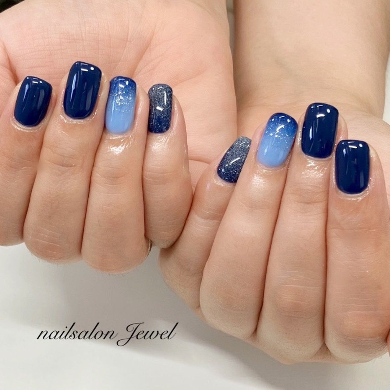 オールシーズン ハンド シンプル グラデーション ショート Nailsalon Jewelのネイルデザイン No ネイルブック