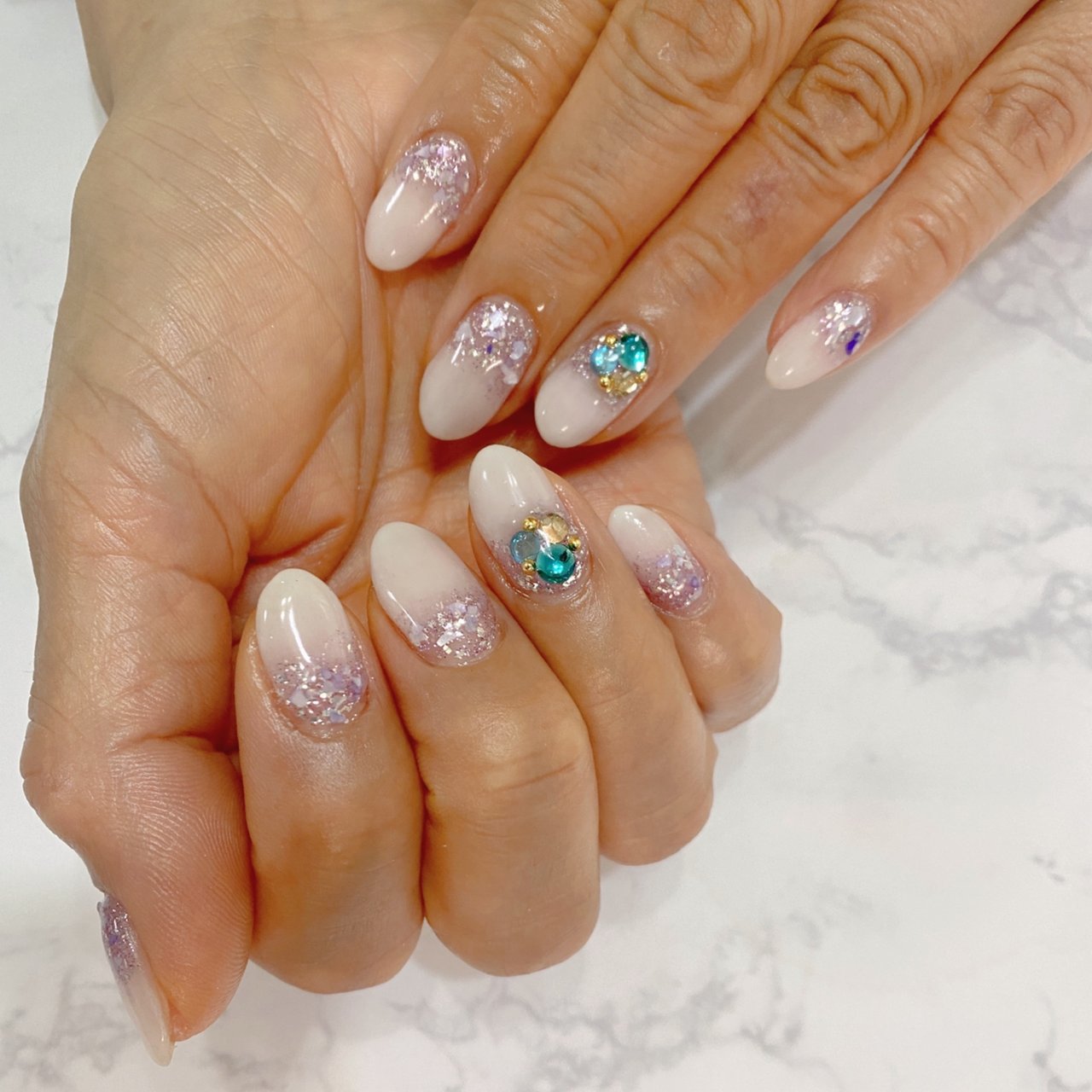 夏 梅雨 七夕 ハンド ホワイト Nailsalon Neiviのネイルデザイン No ネイルブック