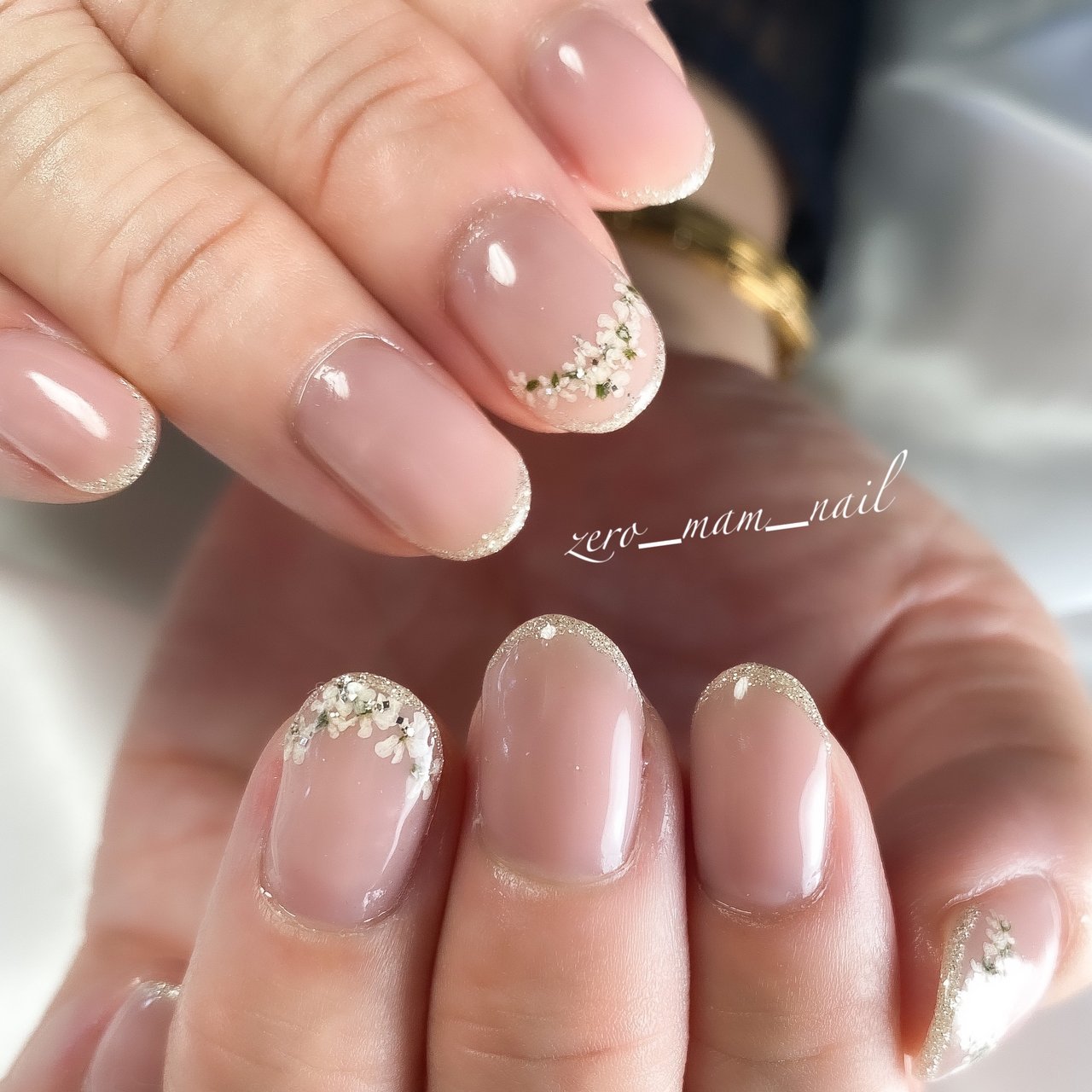 春 夏 ハンド フレンチ ラメ Zero Mam Nailのネイルデザイン No ネイルブック