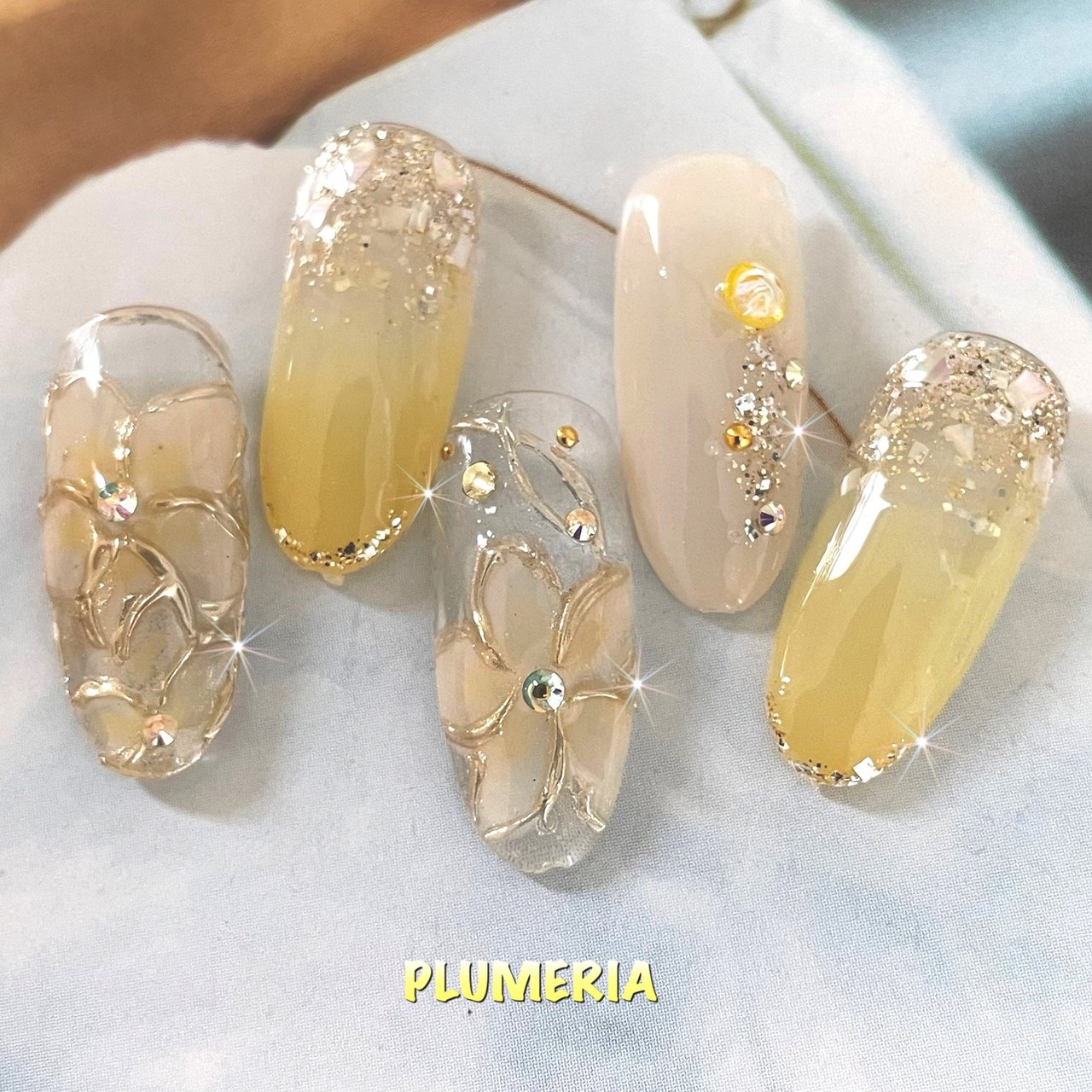 夏 海 リゾート デート ハンド Plumeria 隠れ家サロンプルメリア のネイルデザイン No ネイルブック