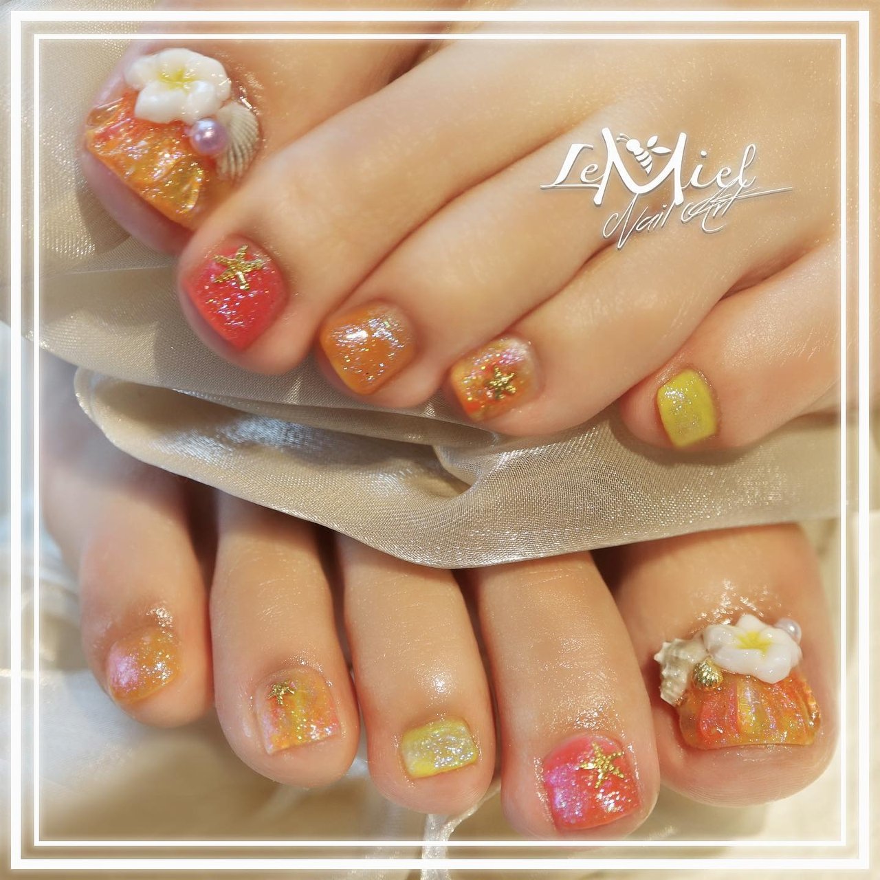夏 旅行 海 リゾート フット Nail Lemielのネイルデザイン No ネイルブック