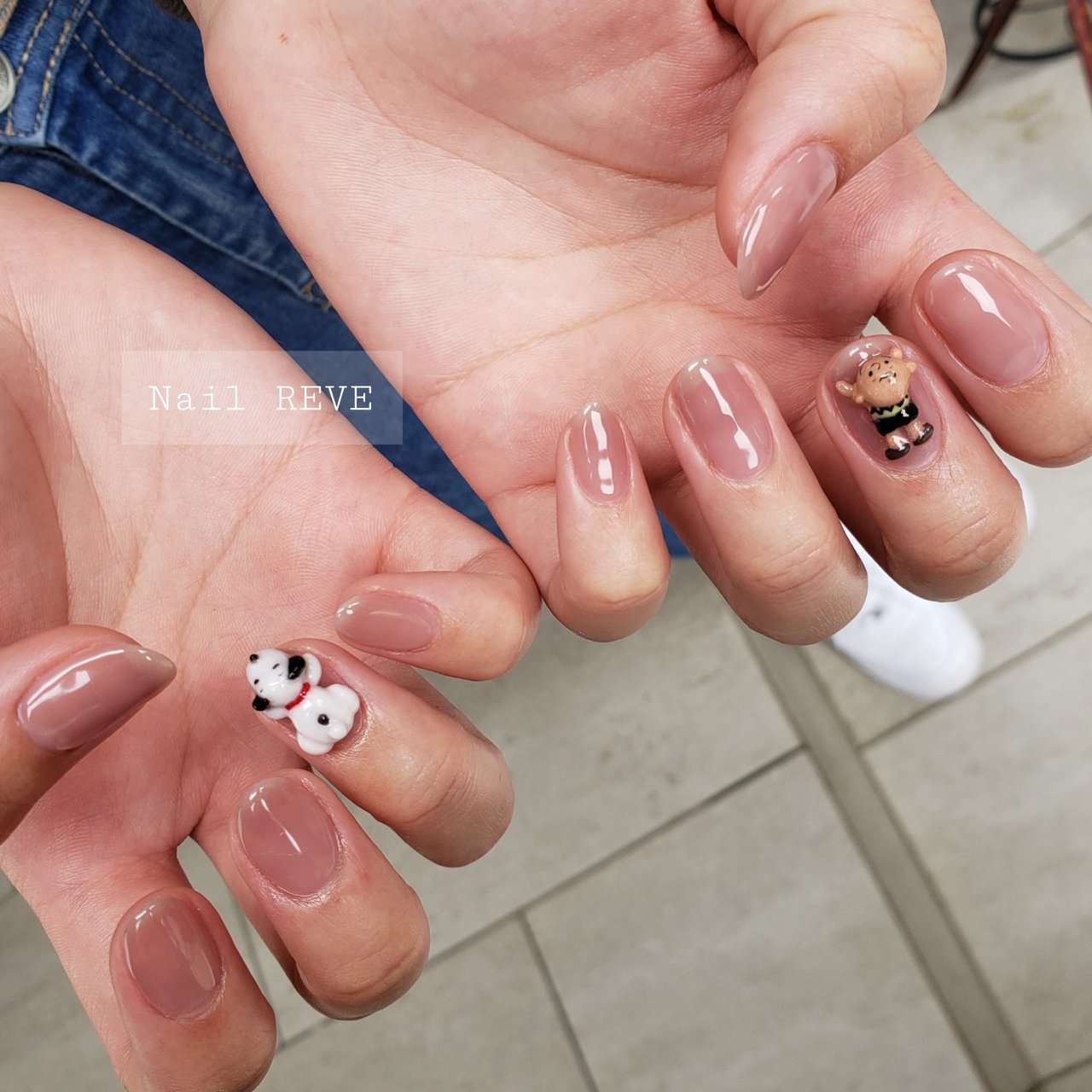 シンプル/ワンカラー/3D/ミディアム/オーバル - Nail REVEのネイル