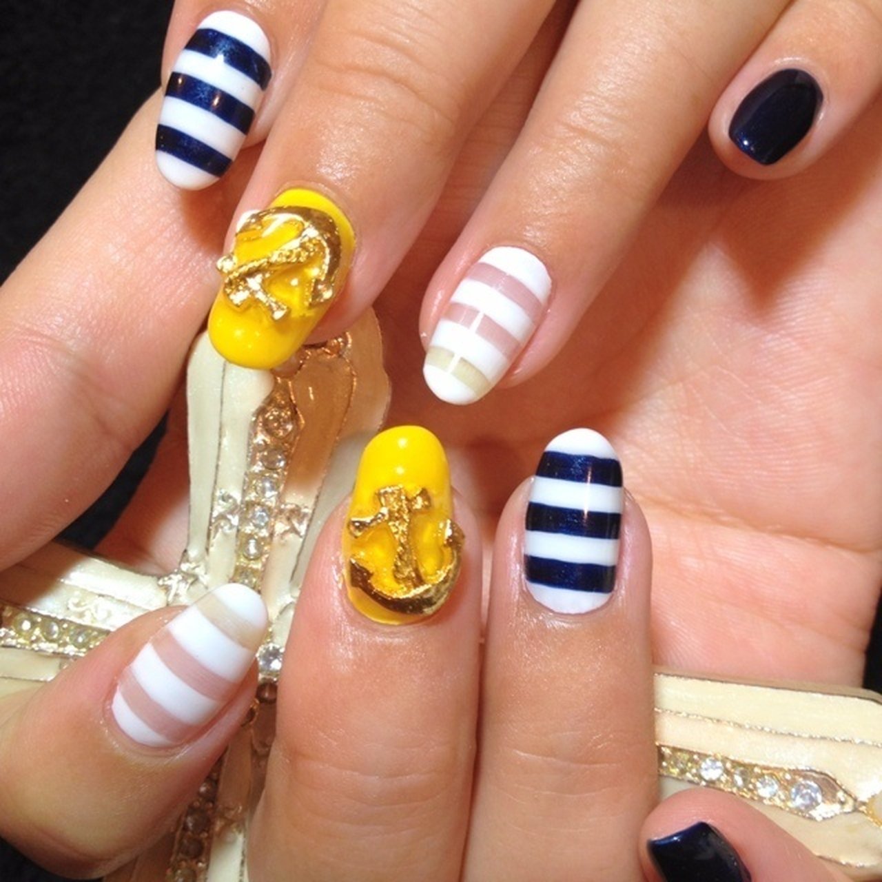 夏 ボーダー ジェルネイル お客様 Sherrydolceのネイルデザイン No ネイルブック